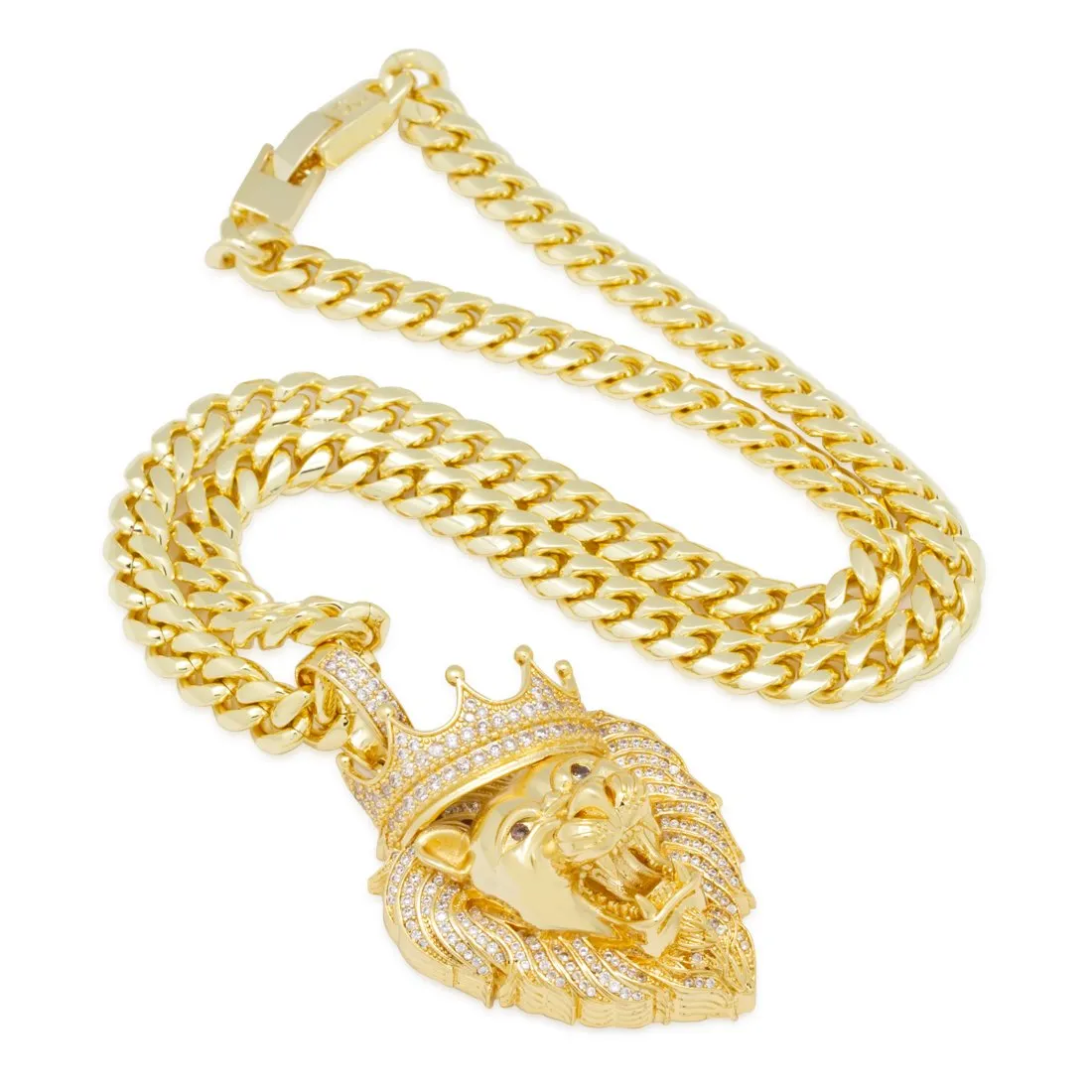 Iced Classic Roaring Lion Necklace