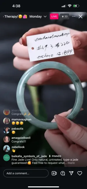 IG Live "Natural Blue Green Jadeite Jade Bracelet" (Live Pick) (11/04/24)