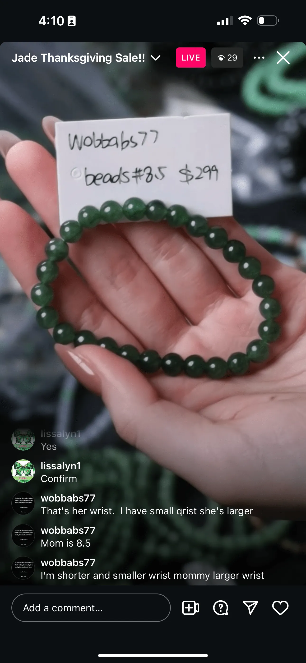 IG Live "Natural Deeper Green Jadeite Jade Bead Bracelet" (Live Pick) (11/27/24)