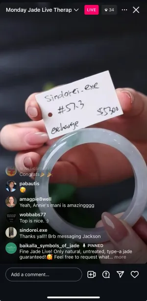 IG Live "Natural Icy Blue Green Jadeite Jade Bracelet" (Live Pick) (11/04/24)