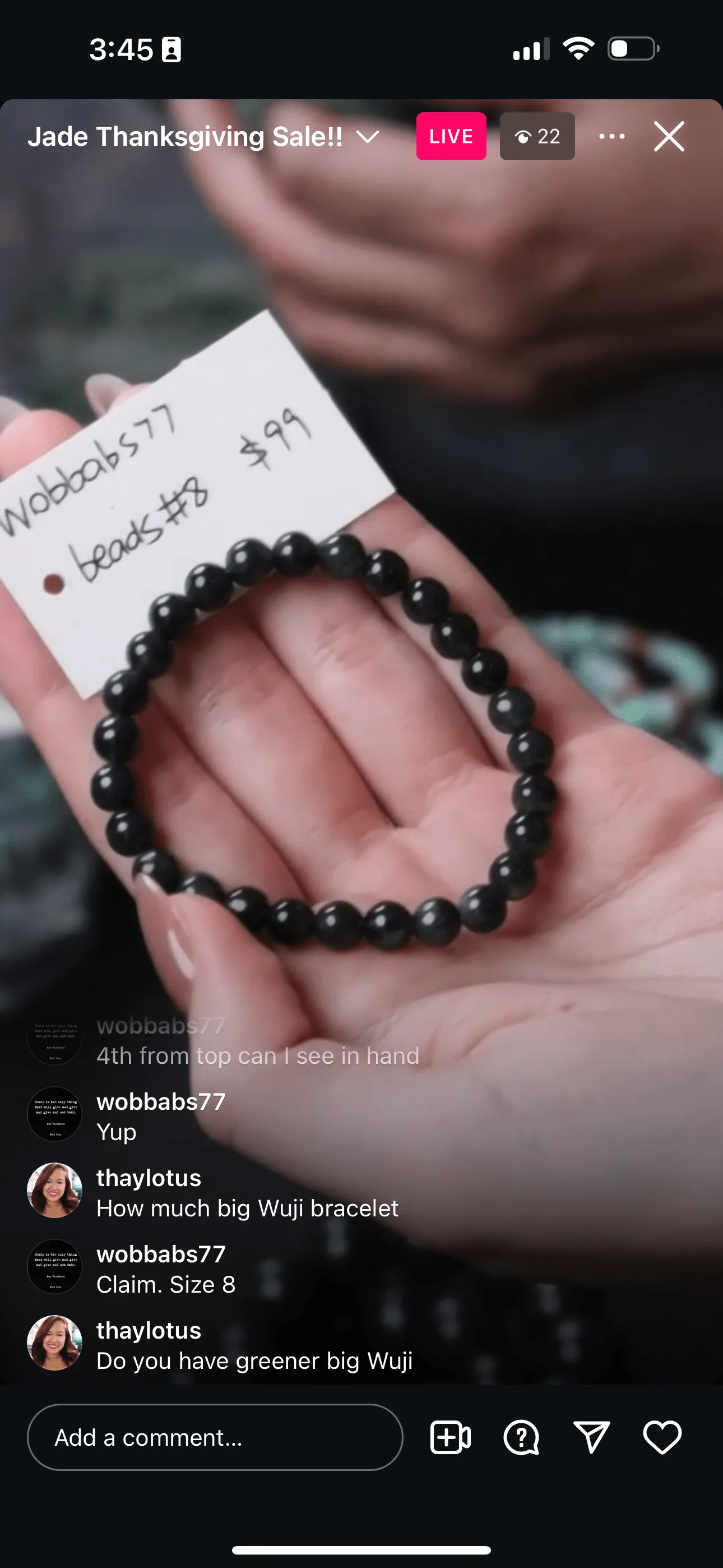 IG Live "Natural WuJi Jadeite Jade Bead Bracelet x3" (Live Pick) (11/27/24)