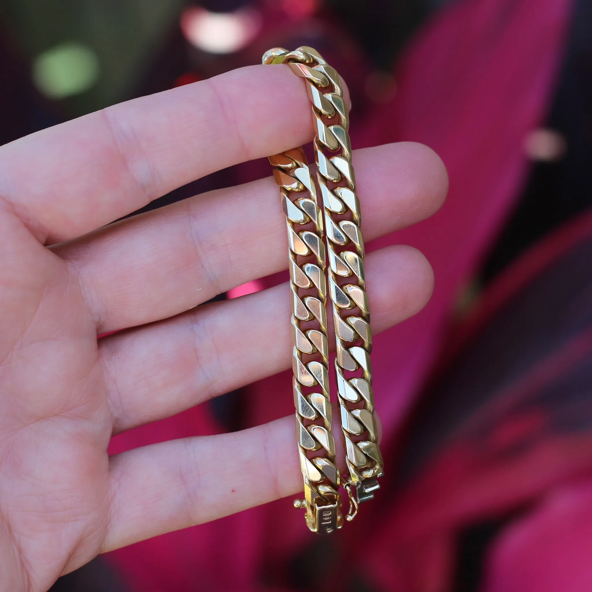 Italian 18ct Gold Curb Bracelet, 19cm 7.5 inches and 40.3g