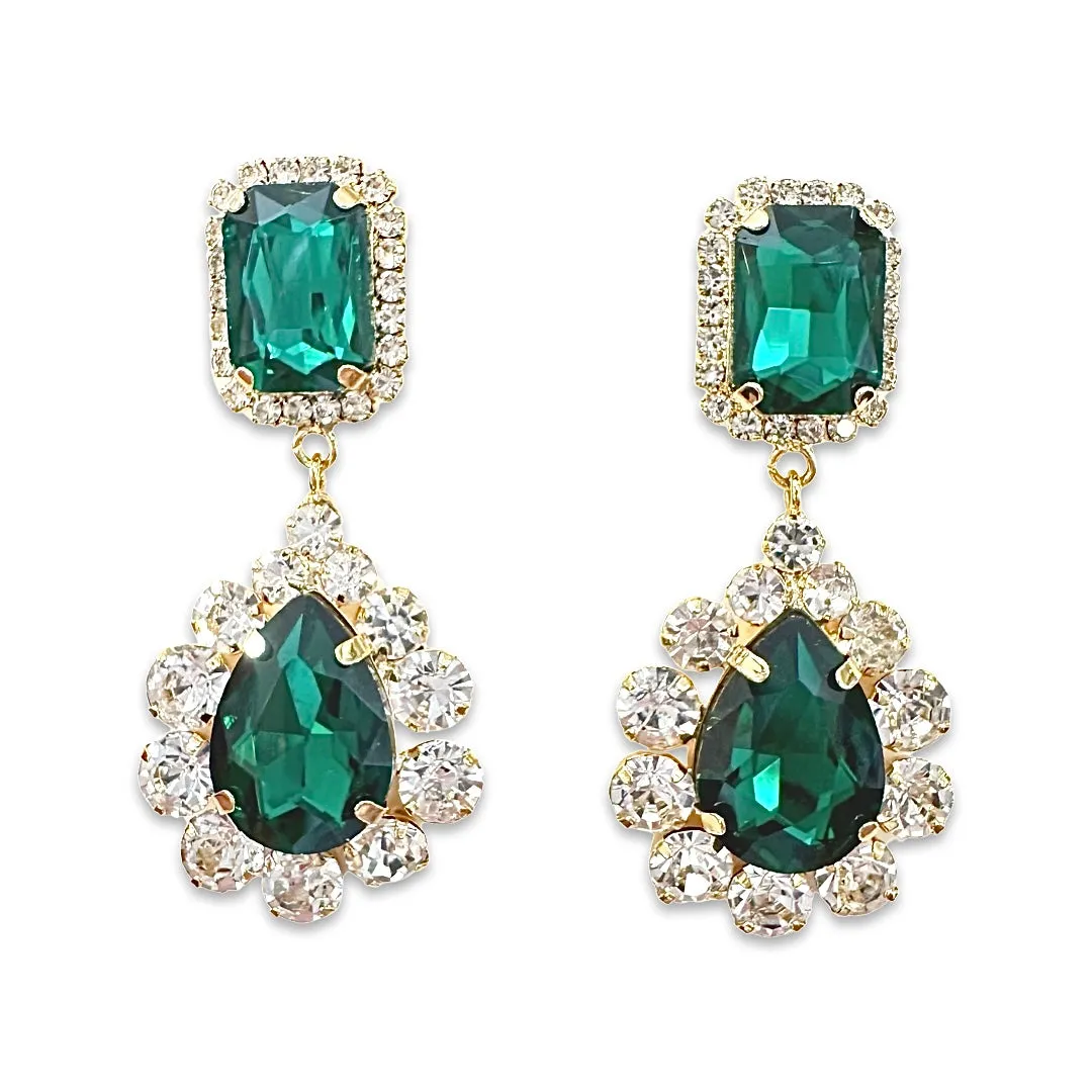 Krista Holiday Double Teardrop Statement Earrings