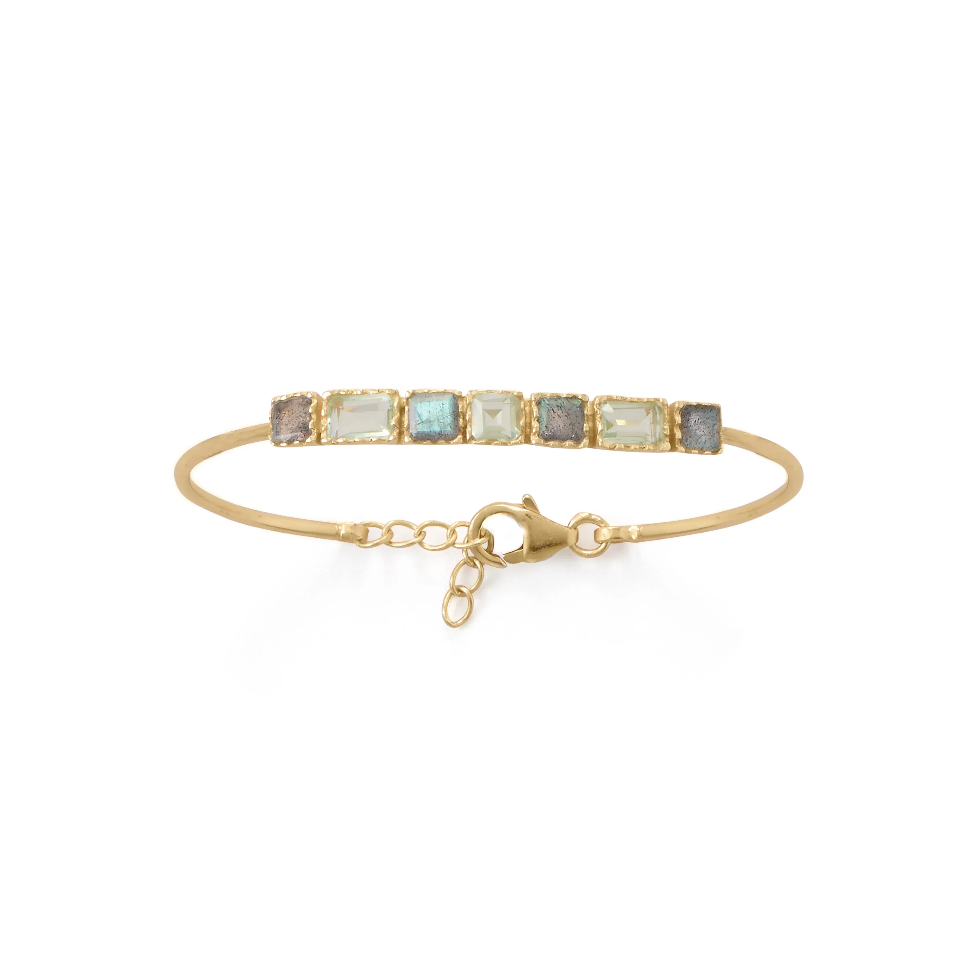 Labradorite and Prasiolite Cuff Bracelet