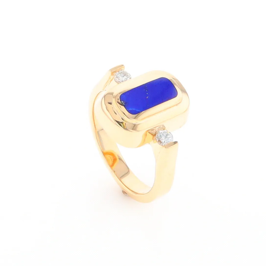 Lapis 0.16ctw Diamond Ring