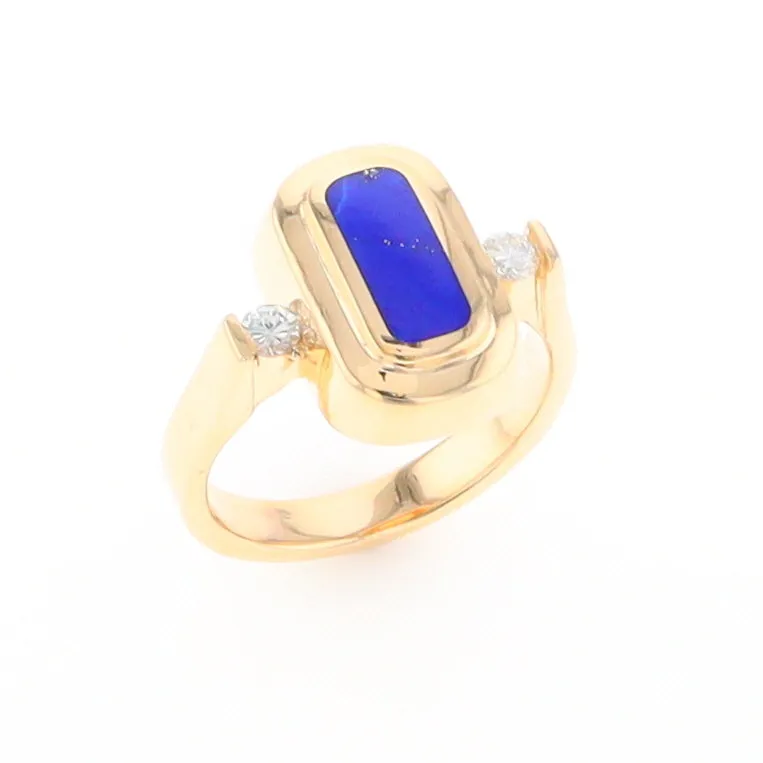 Lapis 0.16ctw Diamond Ring