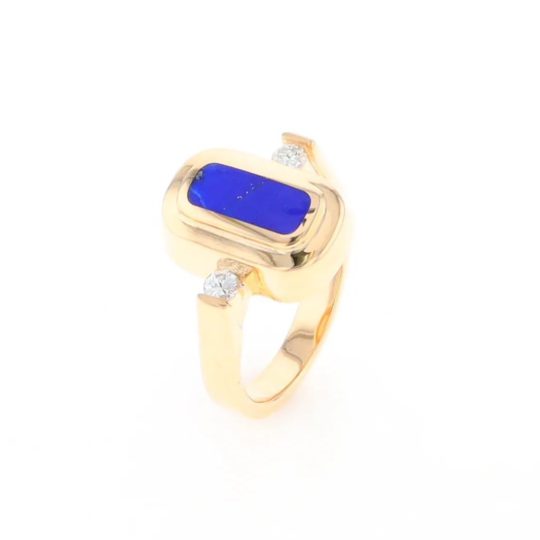 Lapis 0.16ctw Diamond Ring