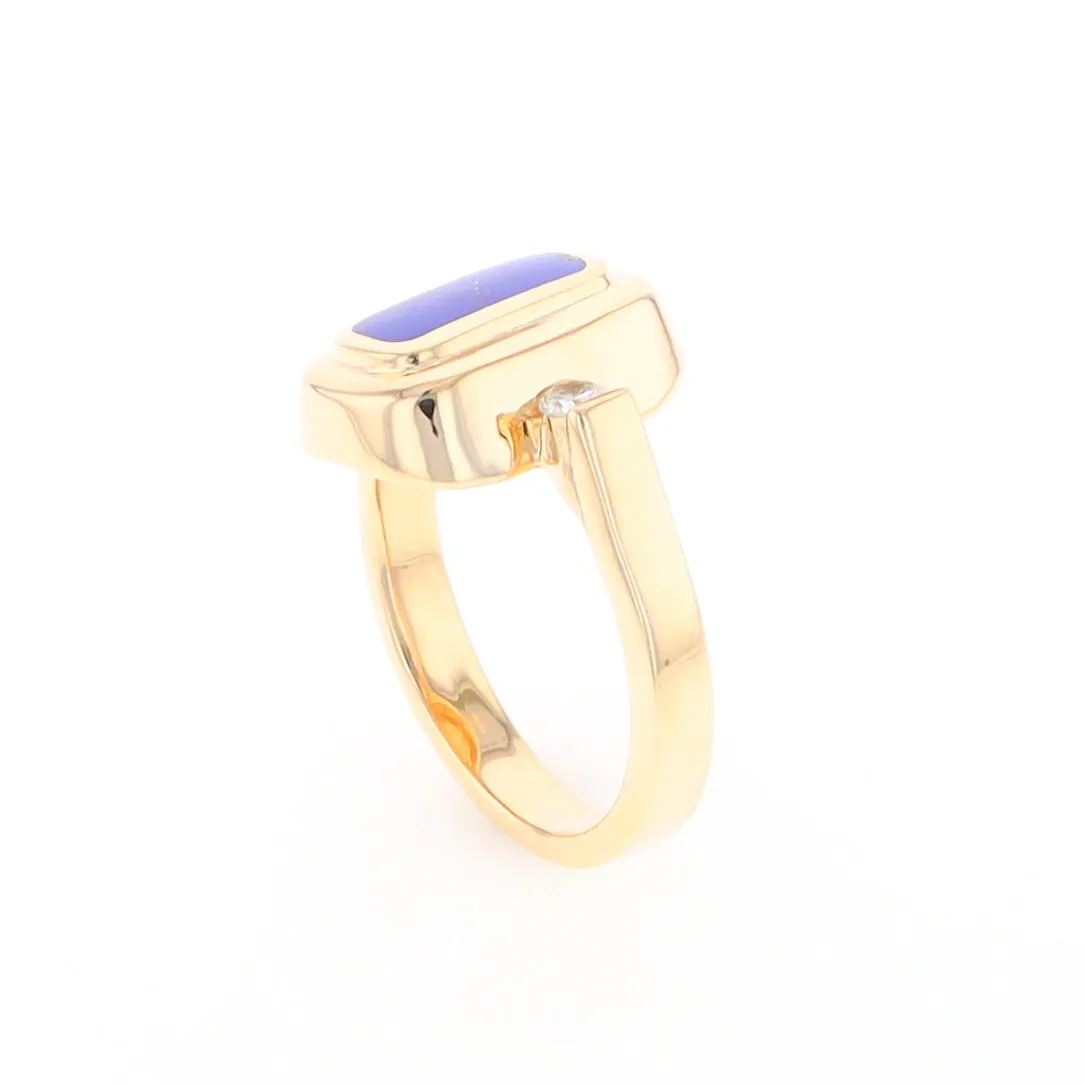 Lapis 0.16ctw Diamond Ring