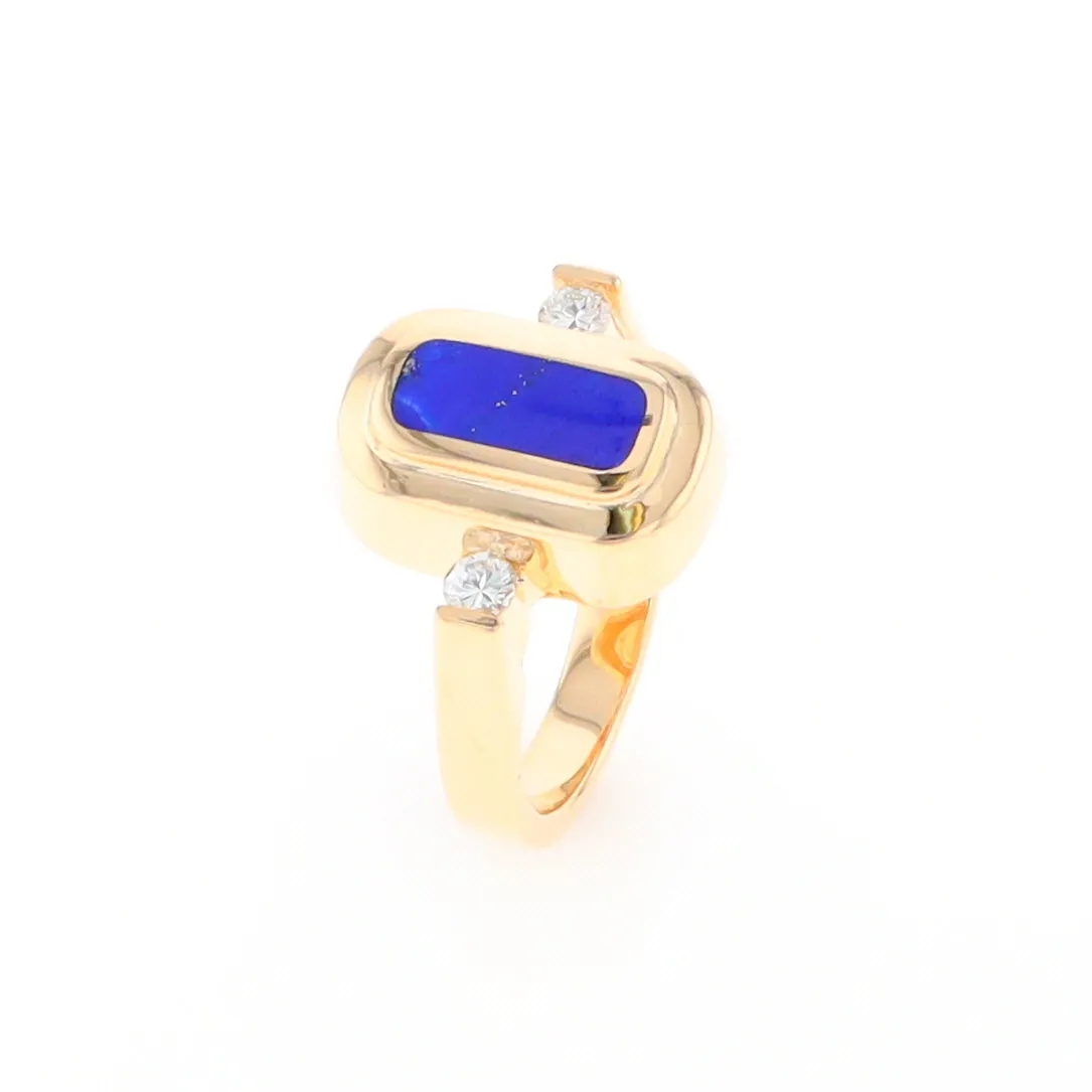 Lapis 0.16ctw Diamond Ring