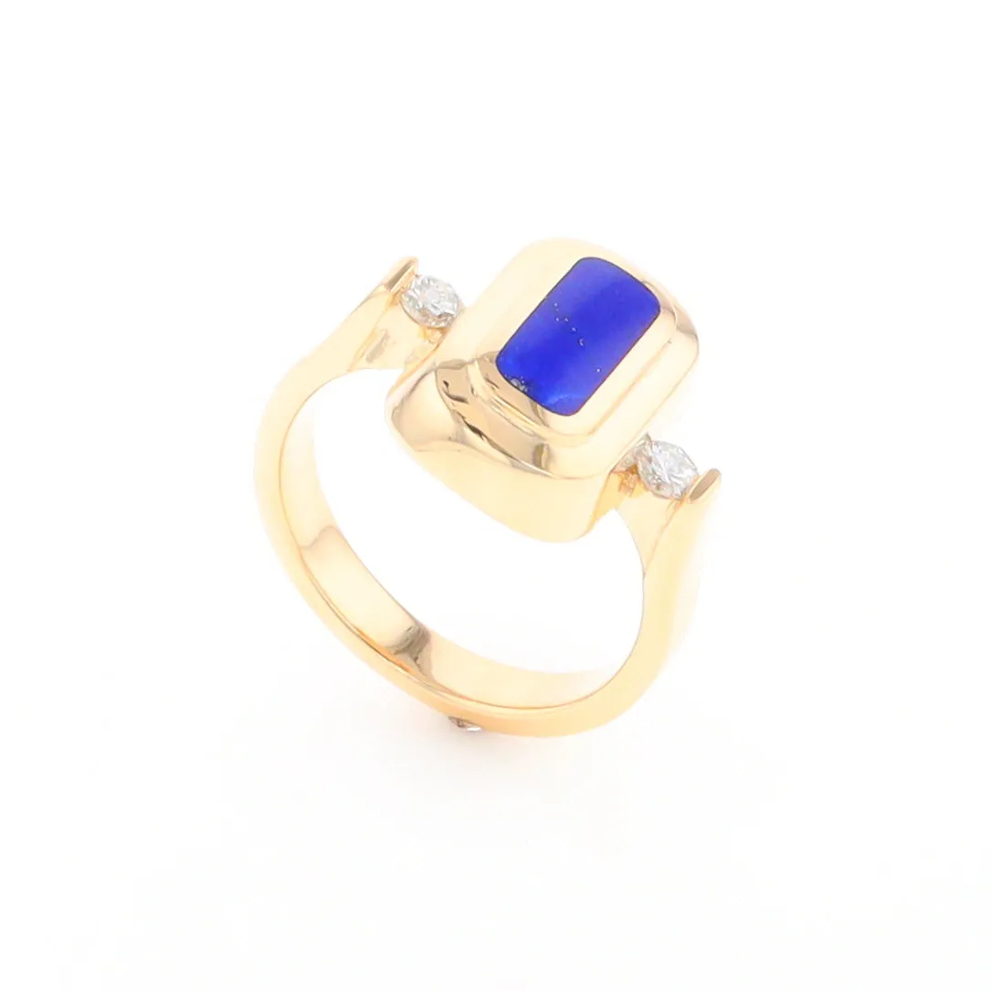 Lapis 0.16ctw Diamond Ring