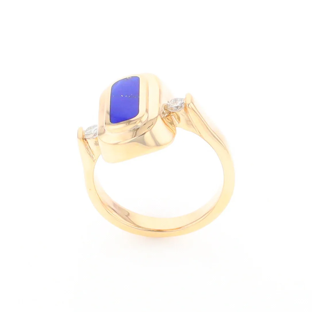 Lapis 0.16ctw Diamond Ring