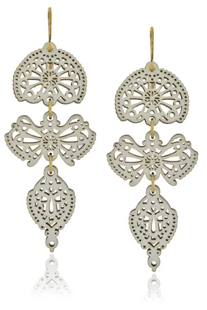 LEAVES White Wooden Earrings