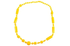 Long yellow large beaded necklace (knotted)