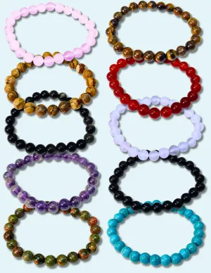 <FONT COLOR="RED">JUST IN!</FONT>20 Pack Southwest Assorted Semiprecious Stone Beaded Bracelets! Only $ 2.75 ea!