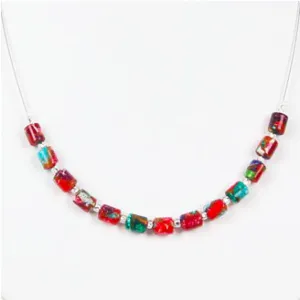 Marbled Barrels Necklace