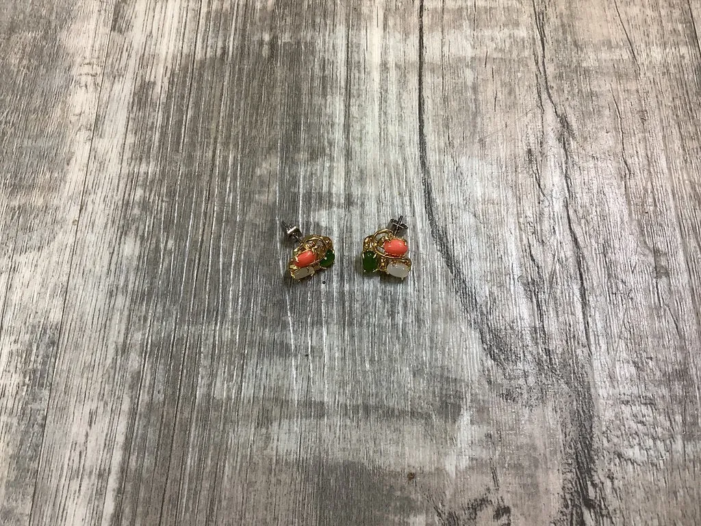 Marquise Floral Multi Stone Studs