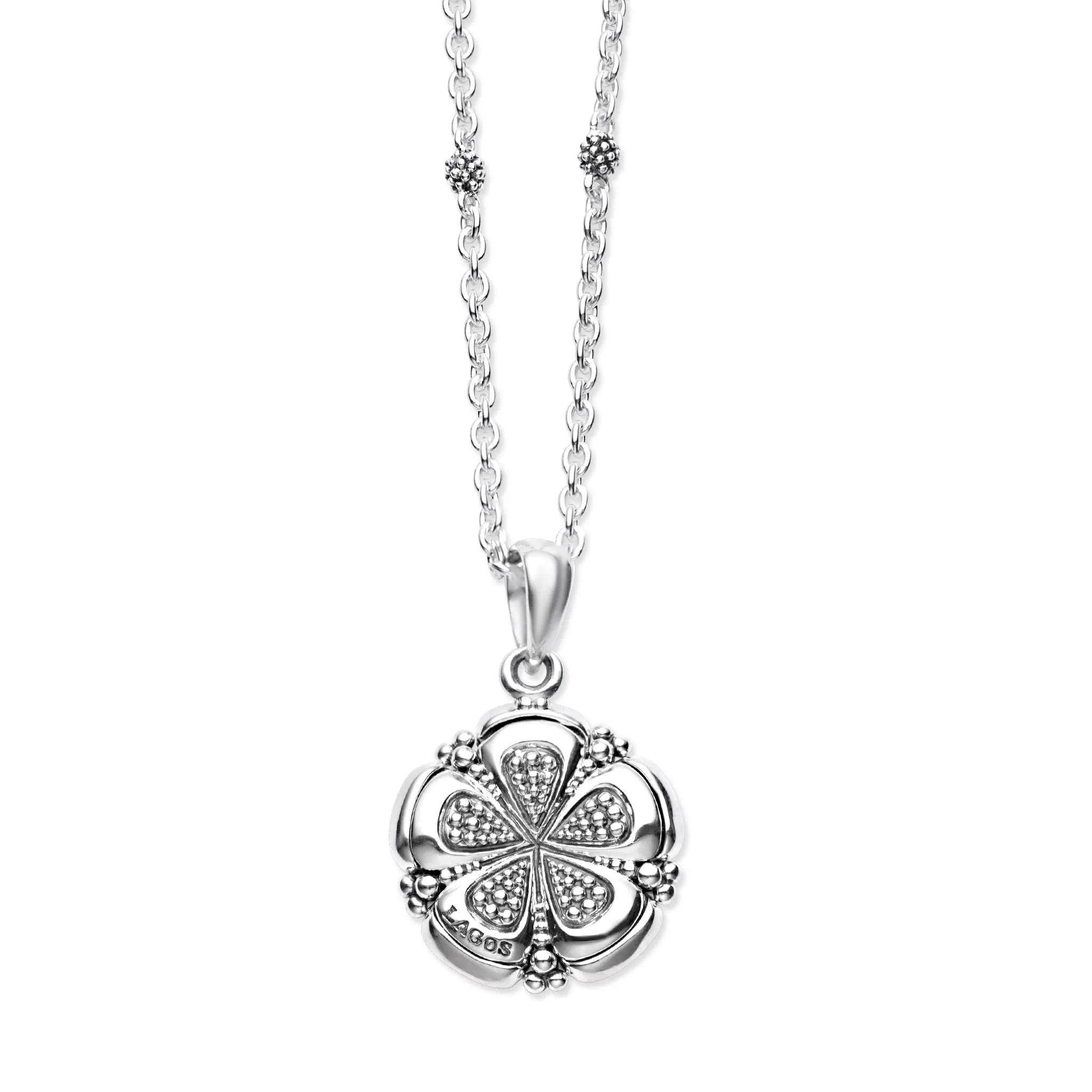 Maya Mother of Pearl Flower Pendant Necklace