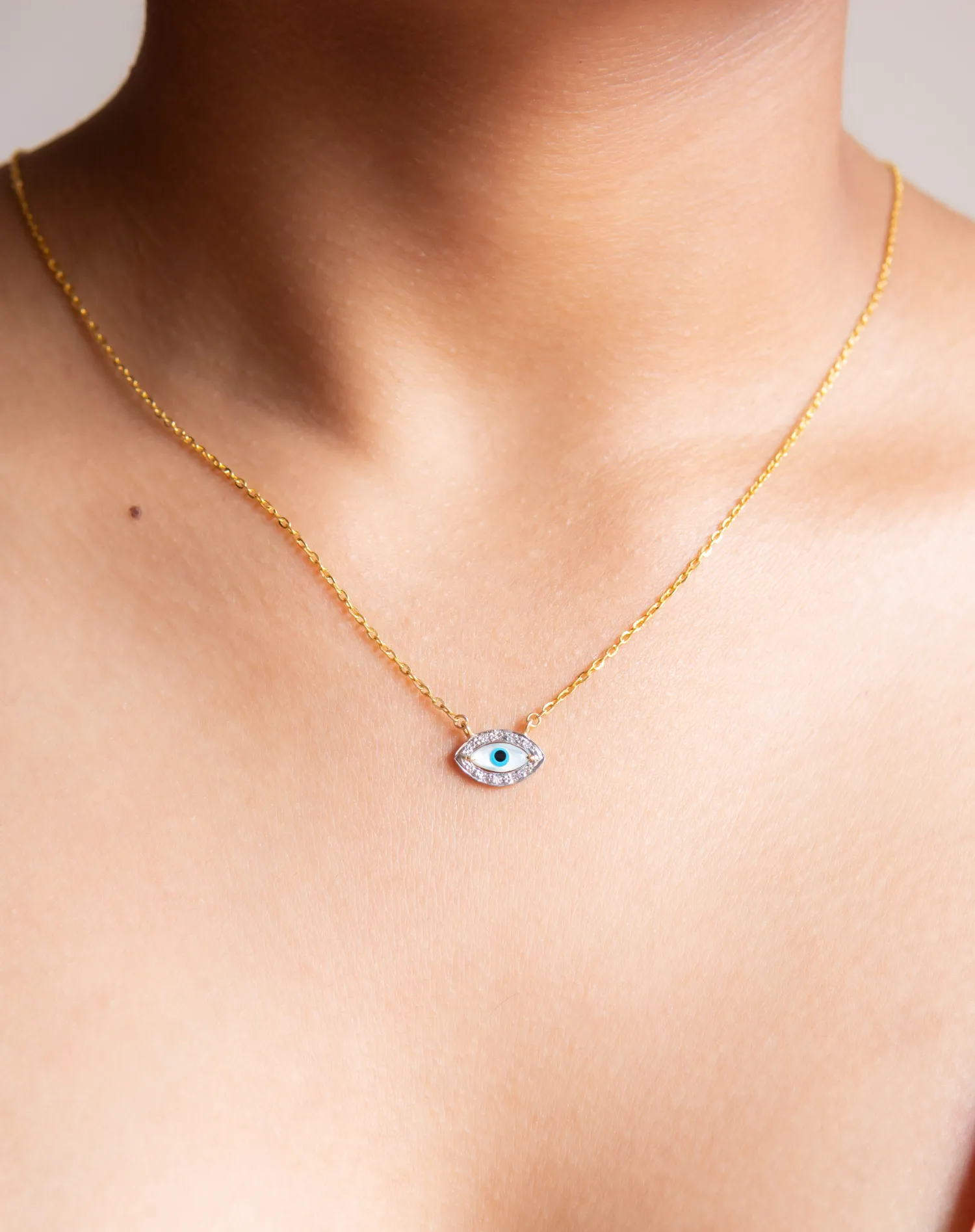 Mini Marquise Evil Eye Diamond Necklace