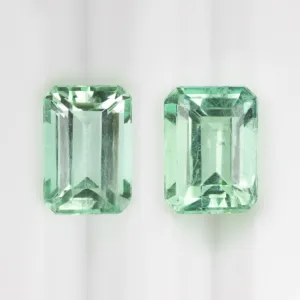 NATURAL EMERALD MATCHING PAIR STUD DROP EARRINGS 2.88ct LOOSE GREEN EARTH MINED