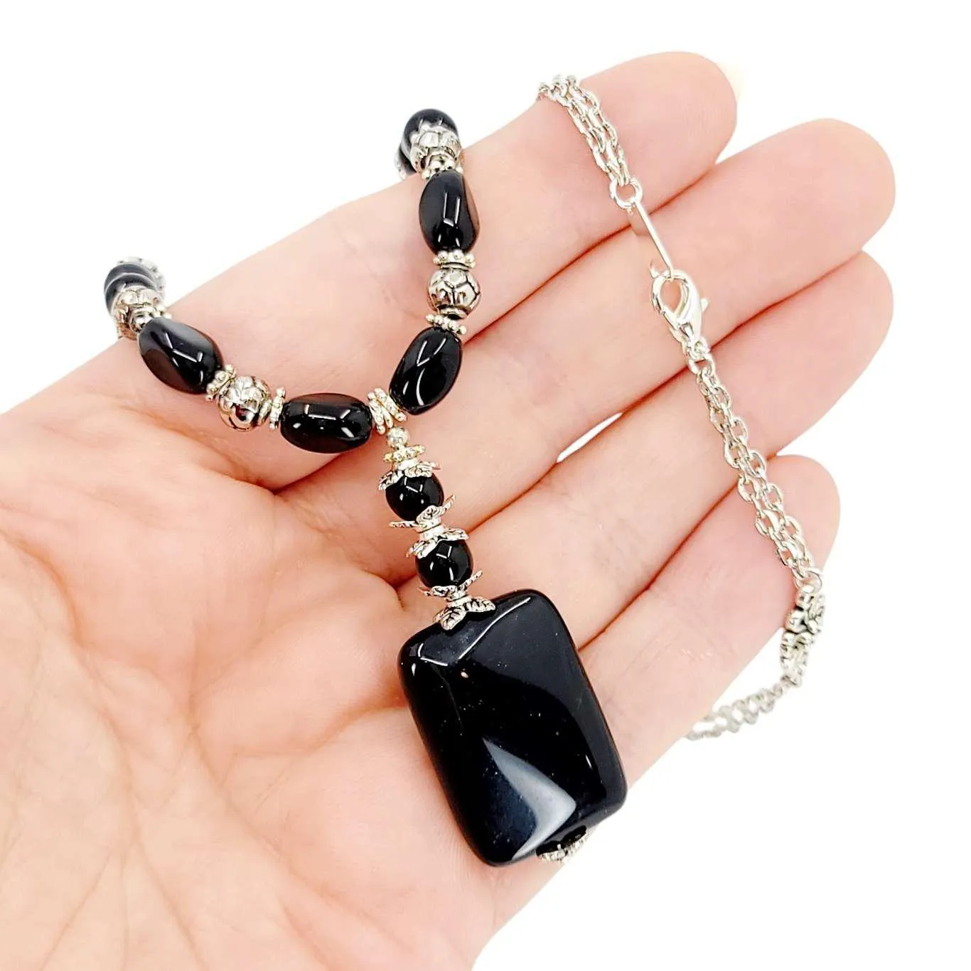 Necklace - Onyx Pendant by Tiny Aloha