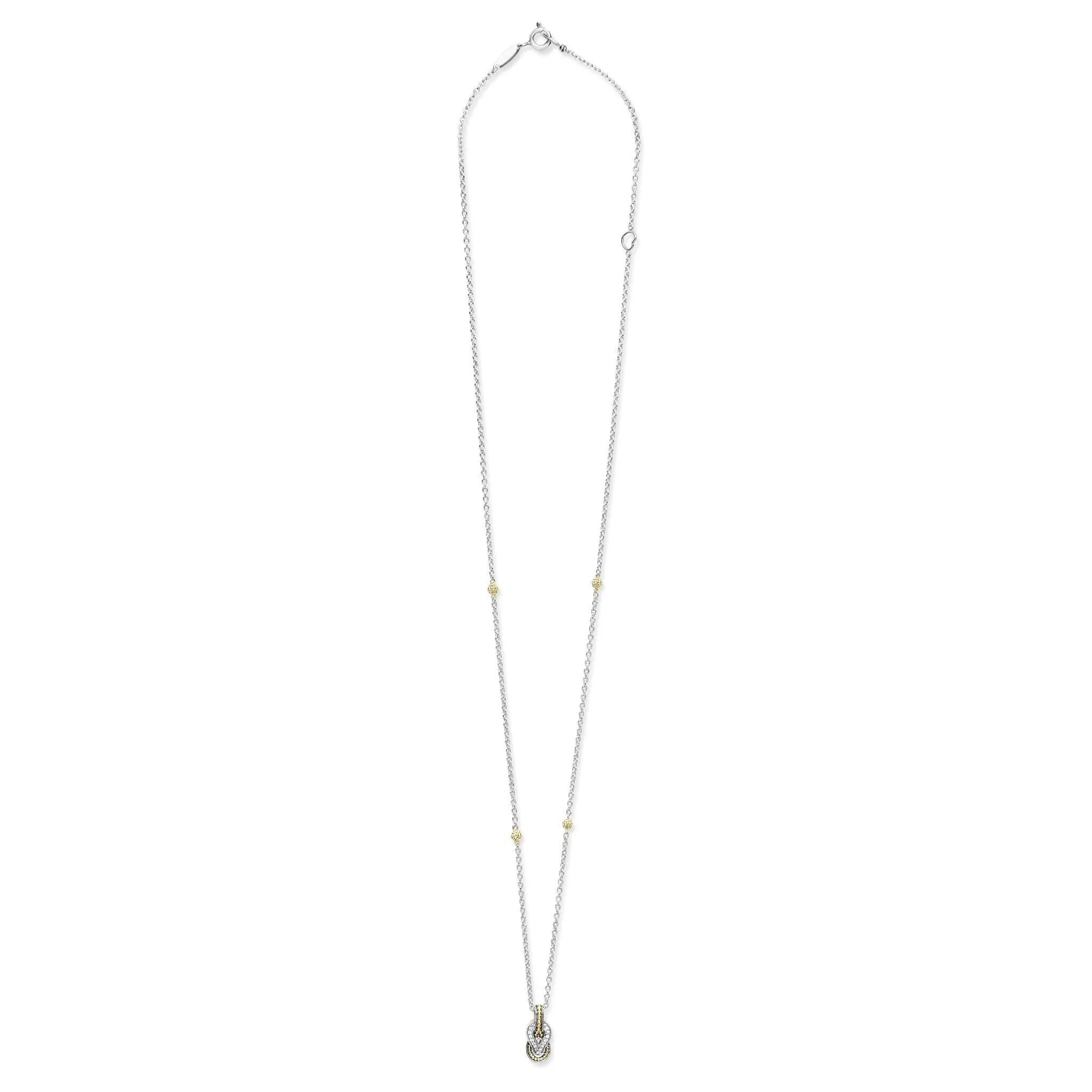 Newport Petite Two-Tone Knot Diamond Pendant Necklace