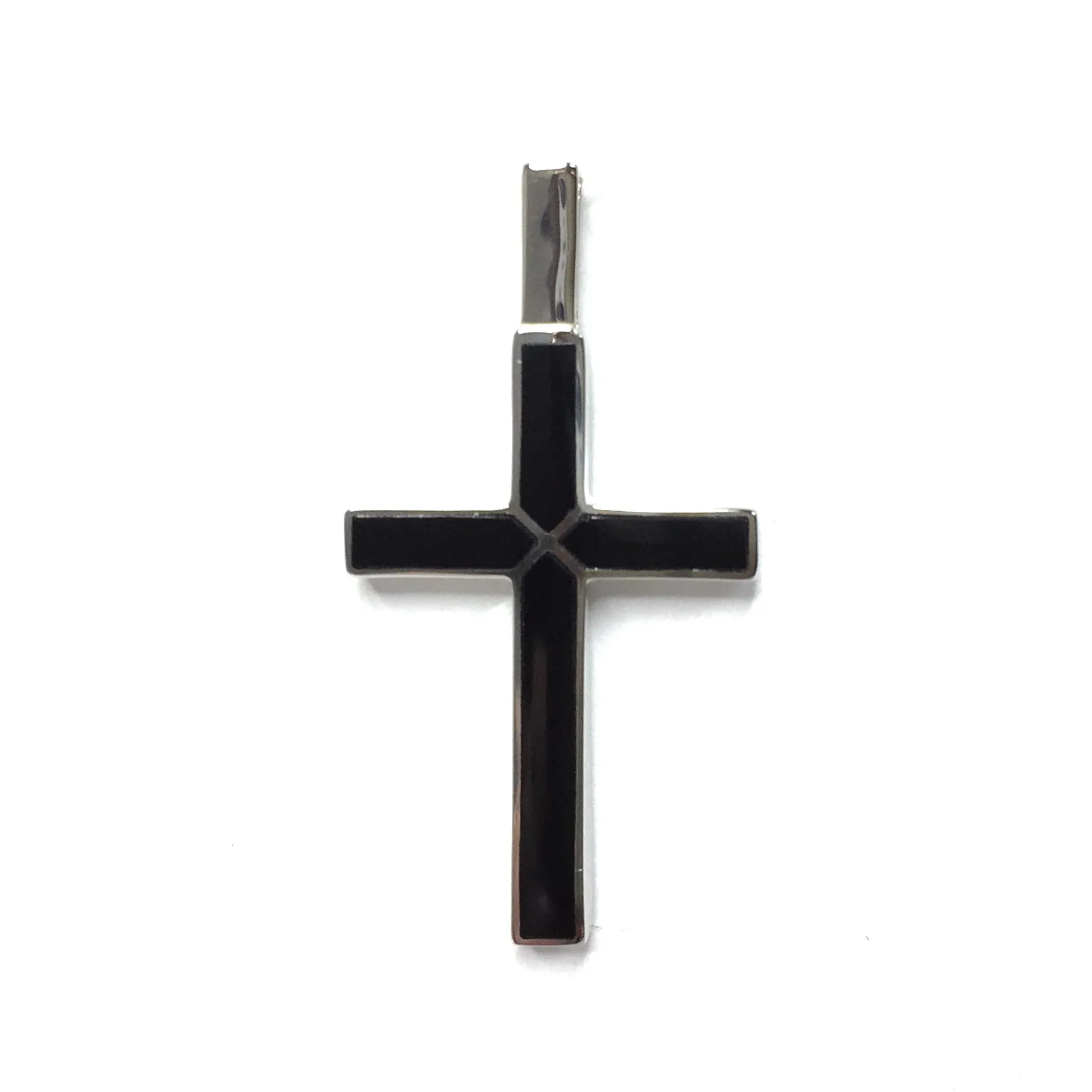 Onyx 4 Section Inlaid Cross Pendant