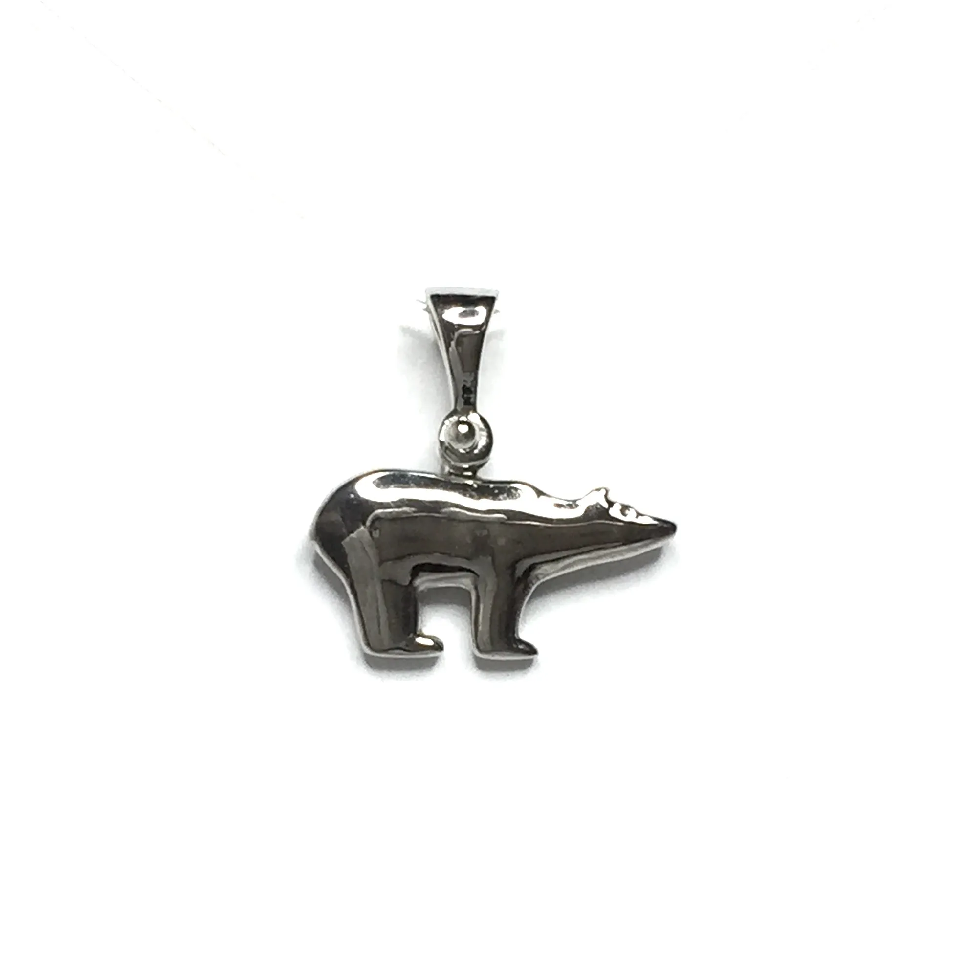 Onyx Inlaid Polar Bear Pendant