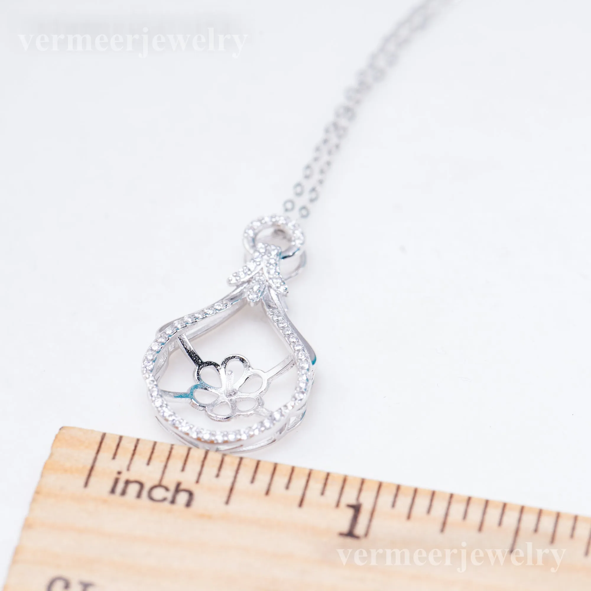 P011098 DIY 7-8mm Natural Freshwater pearl pendant accessory 925 sterling silver engagement jewelry necklace for women