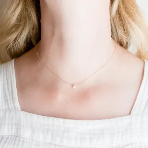 Paige Gold-filled Necklace | Single Pearl & Minimalist Design | By Pearly Girls