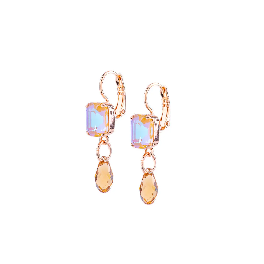 Petite Emerald Cut and Dangle Leverback Earring in "Chai" *Preorder*