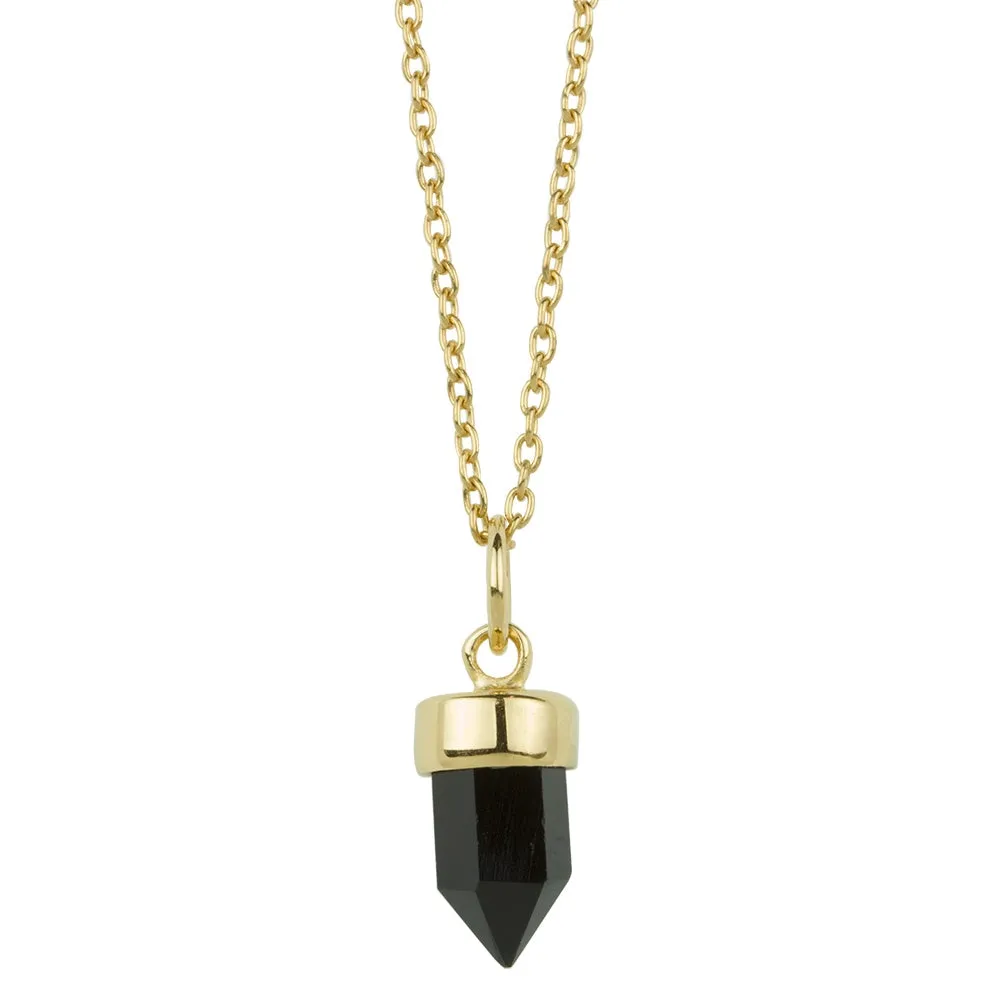 Prism Point Necklace In Gold And Onyx