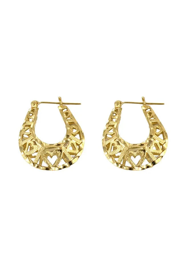 Queen of Hearts Hoops ~ Gold Overlay