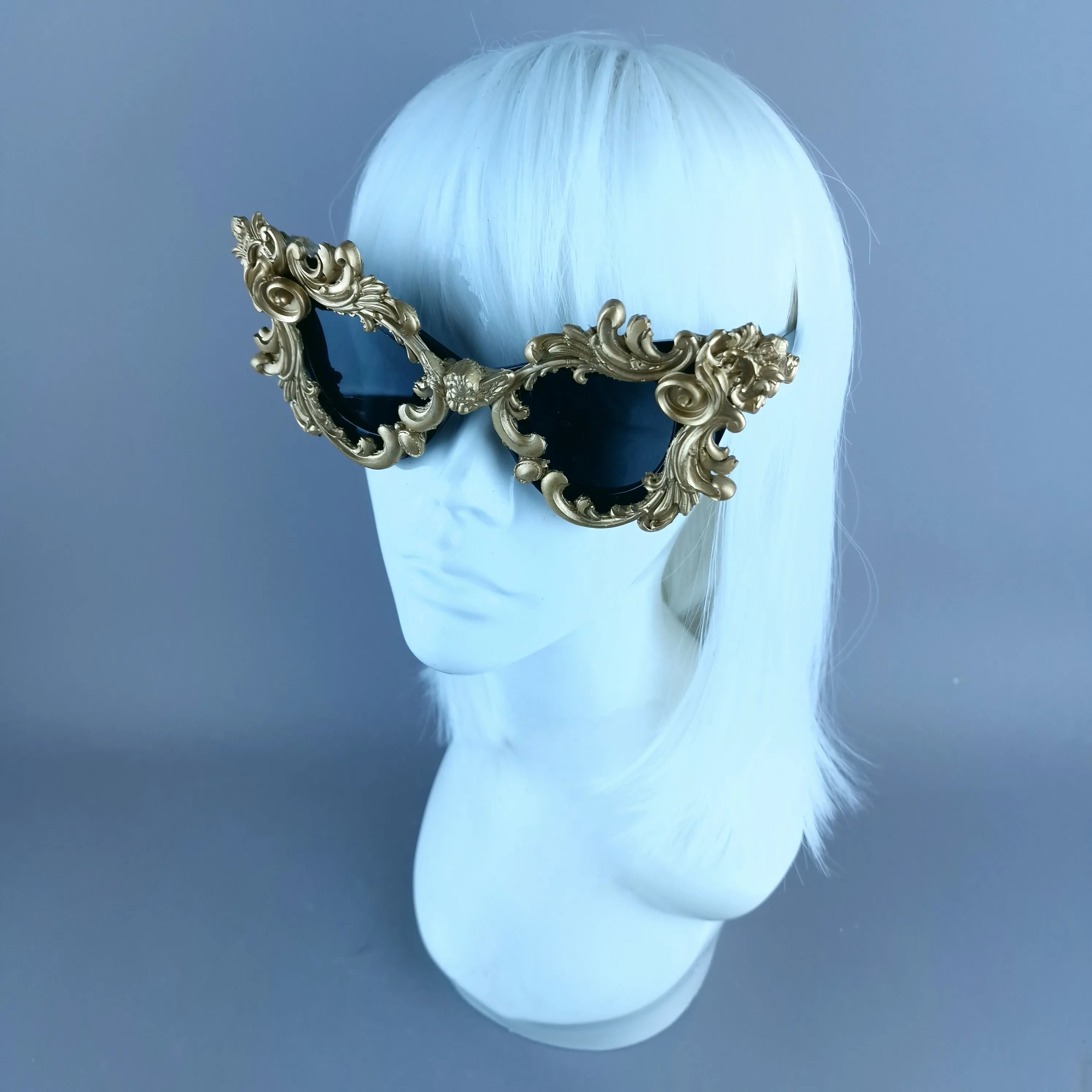 "Anaka" Gold Filigree Ornate Catseye Sunglasses