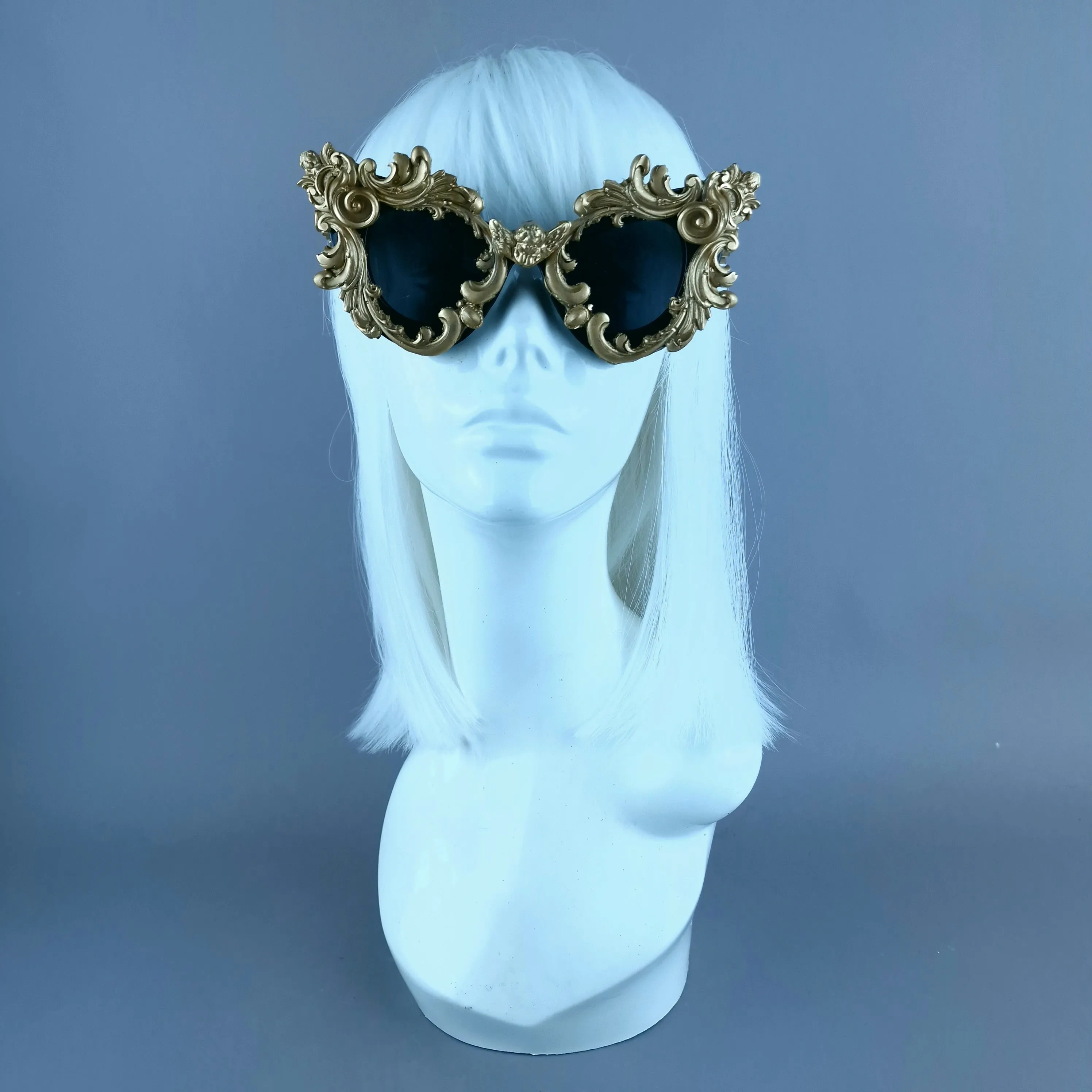 "Anaka" Gold Filigree Ornate Catseye Sunglasses