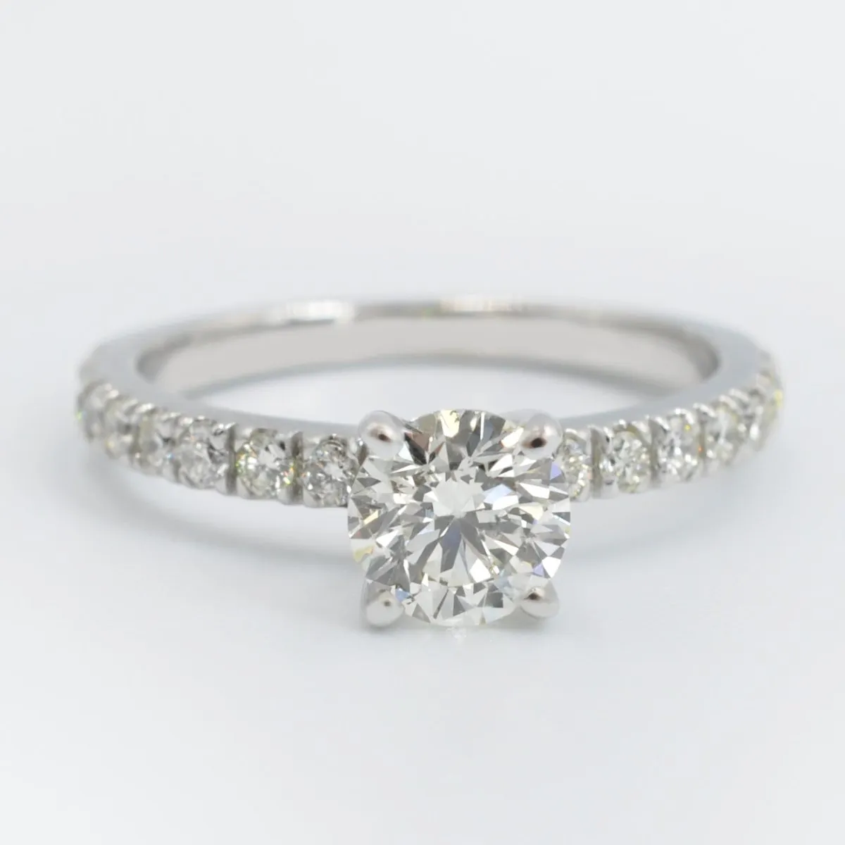 Radiant 1.20CT Round Cut Diamond Engagement Ring in 14KT White Gold