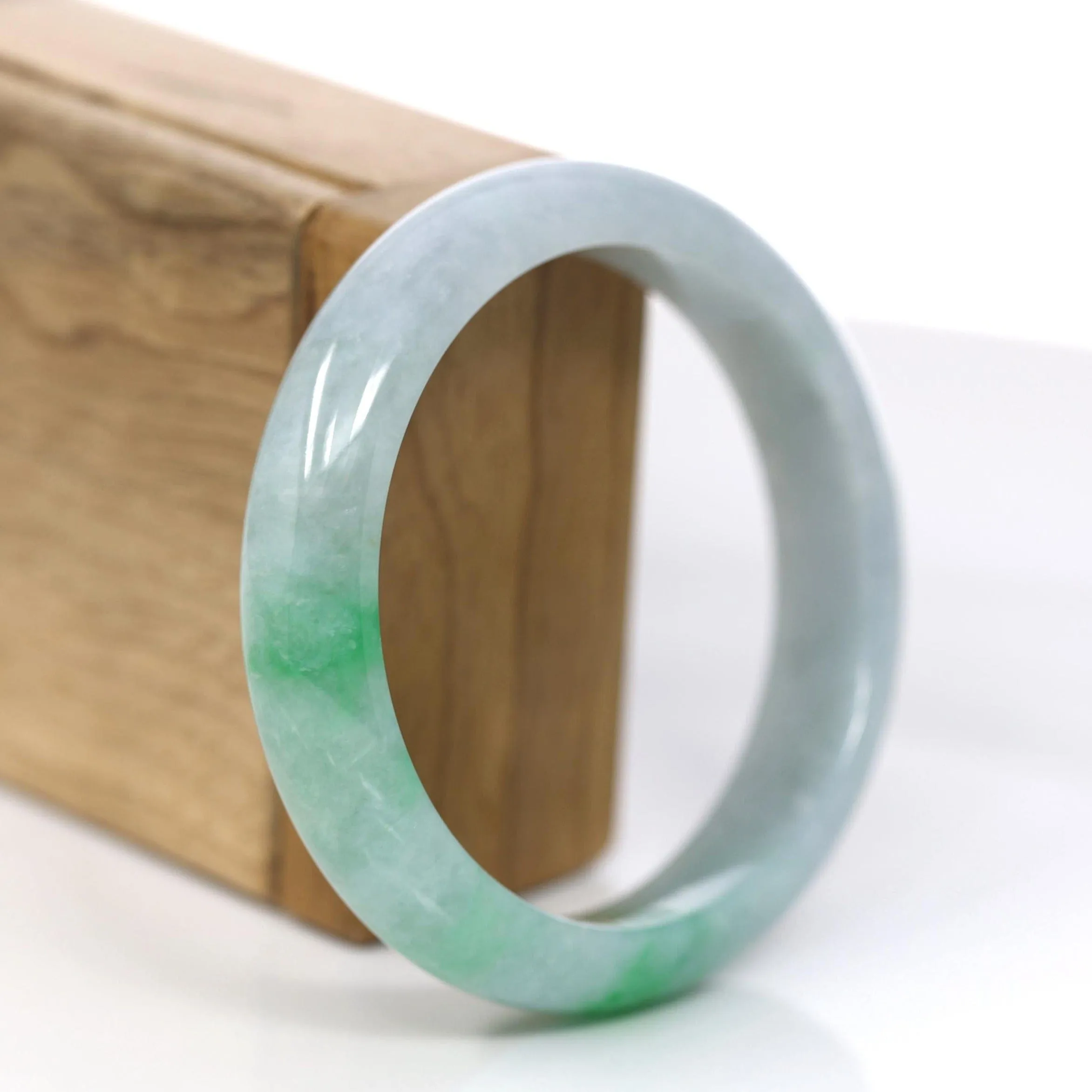 RealJade® Co. "Classic Bangle" Genuine Jadeite Jade Rich Green Bangle Bracelet (58.66mm) #368