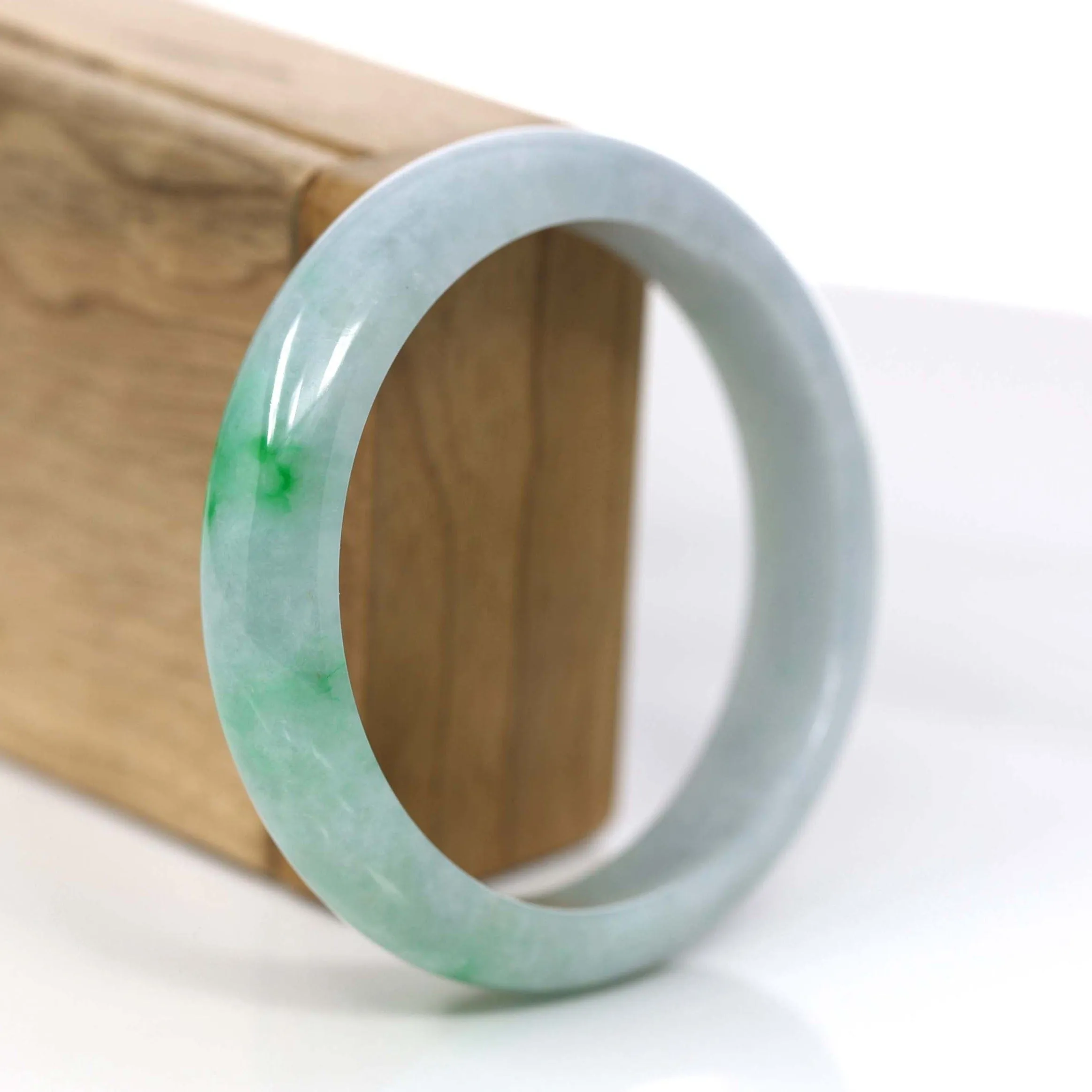 RealJade® Co. "Classic Bangle" Genuine Jadeite Jade Rich Green Bangle Bracelet (58.66mm) #368