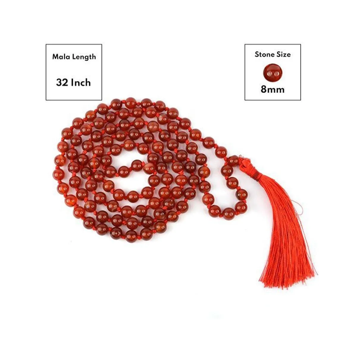 Red Onyx Round Beads Mala