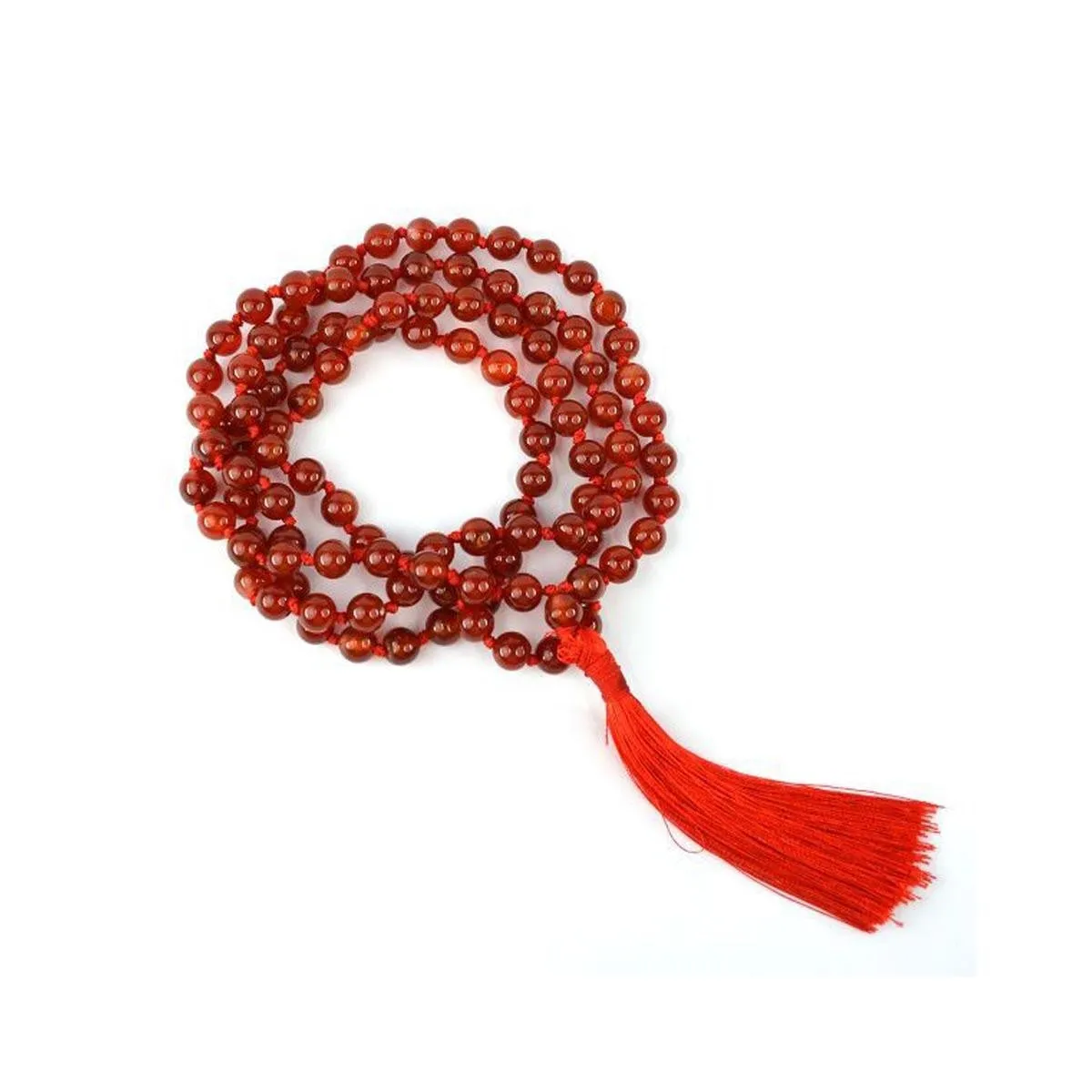 Red Onyx Round Beads Mala