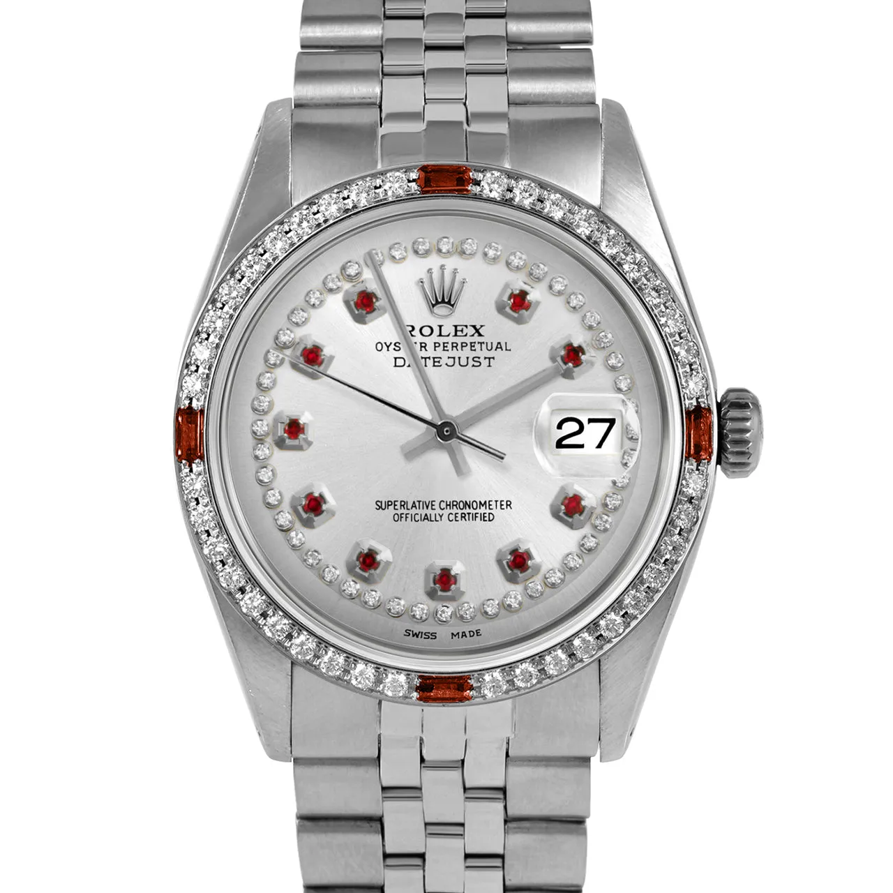 Rolex Datejust 36mm | 1601-SS-SLV-STRR-4RBY-JBL