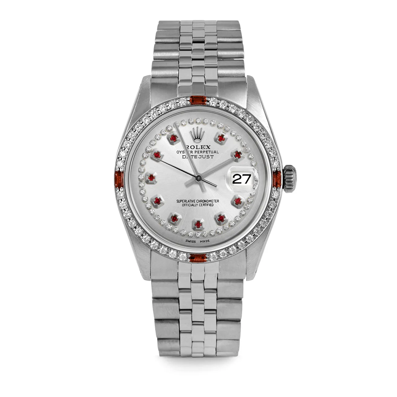 Rolex Datejust 36mm | 1601-SS-SLV-STRR-4RBY-JBL