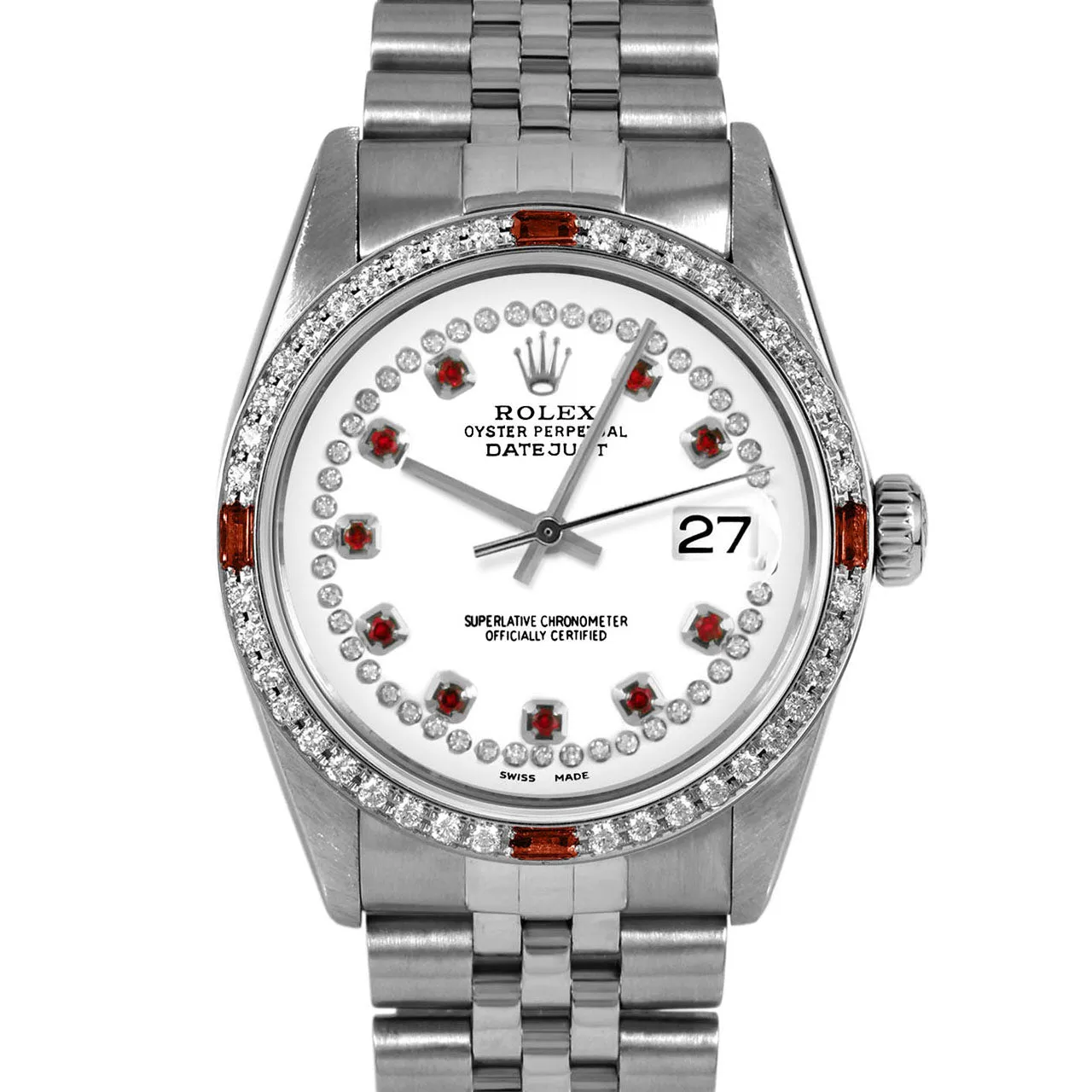 Rolex Datejust 36mm | 16014-WHT-STRR-4RBY-JBL