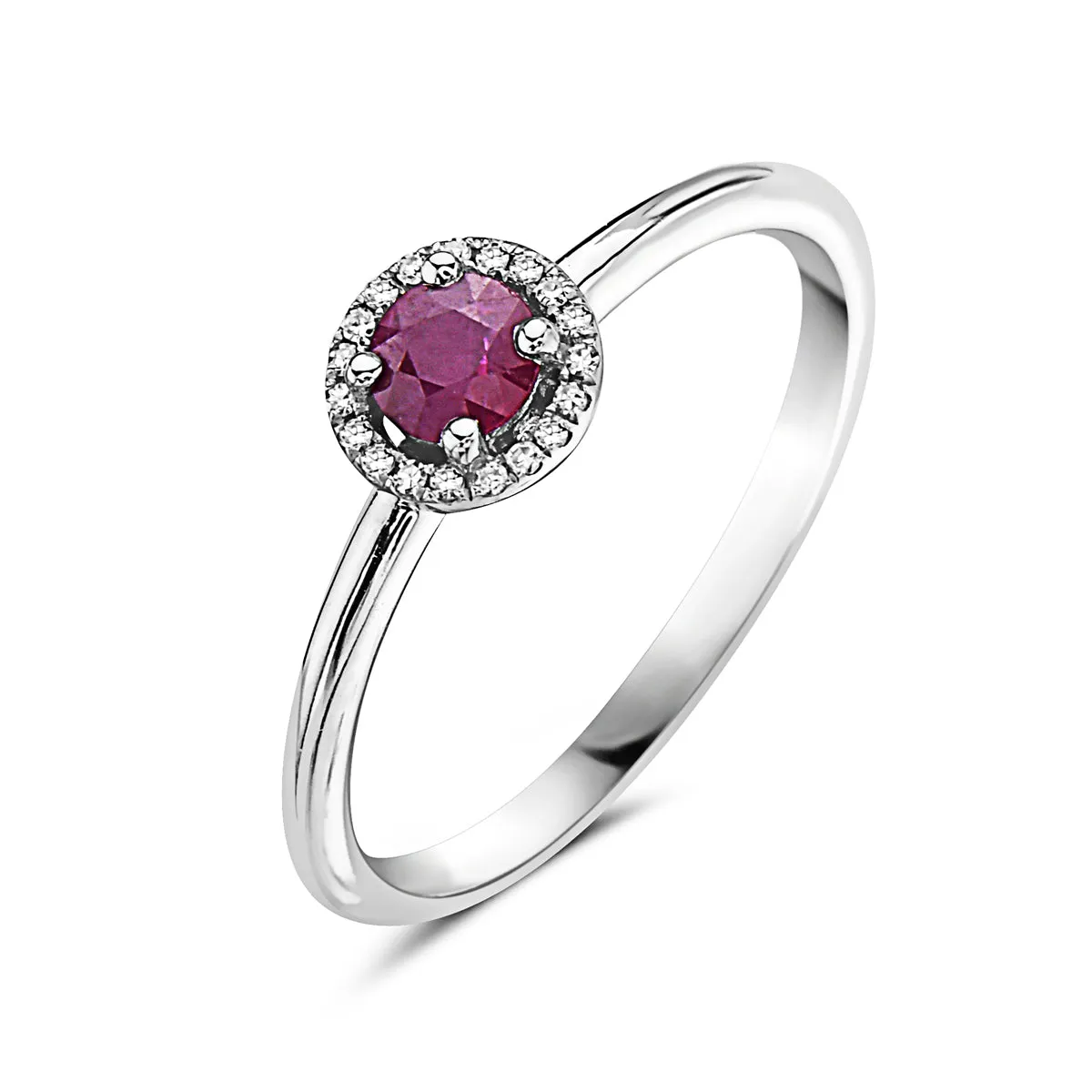 Ruby And Diamond Halo Ring