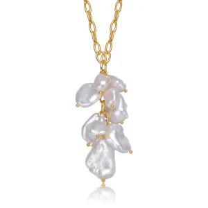 Sable Golden Pearl Bunch Necklace