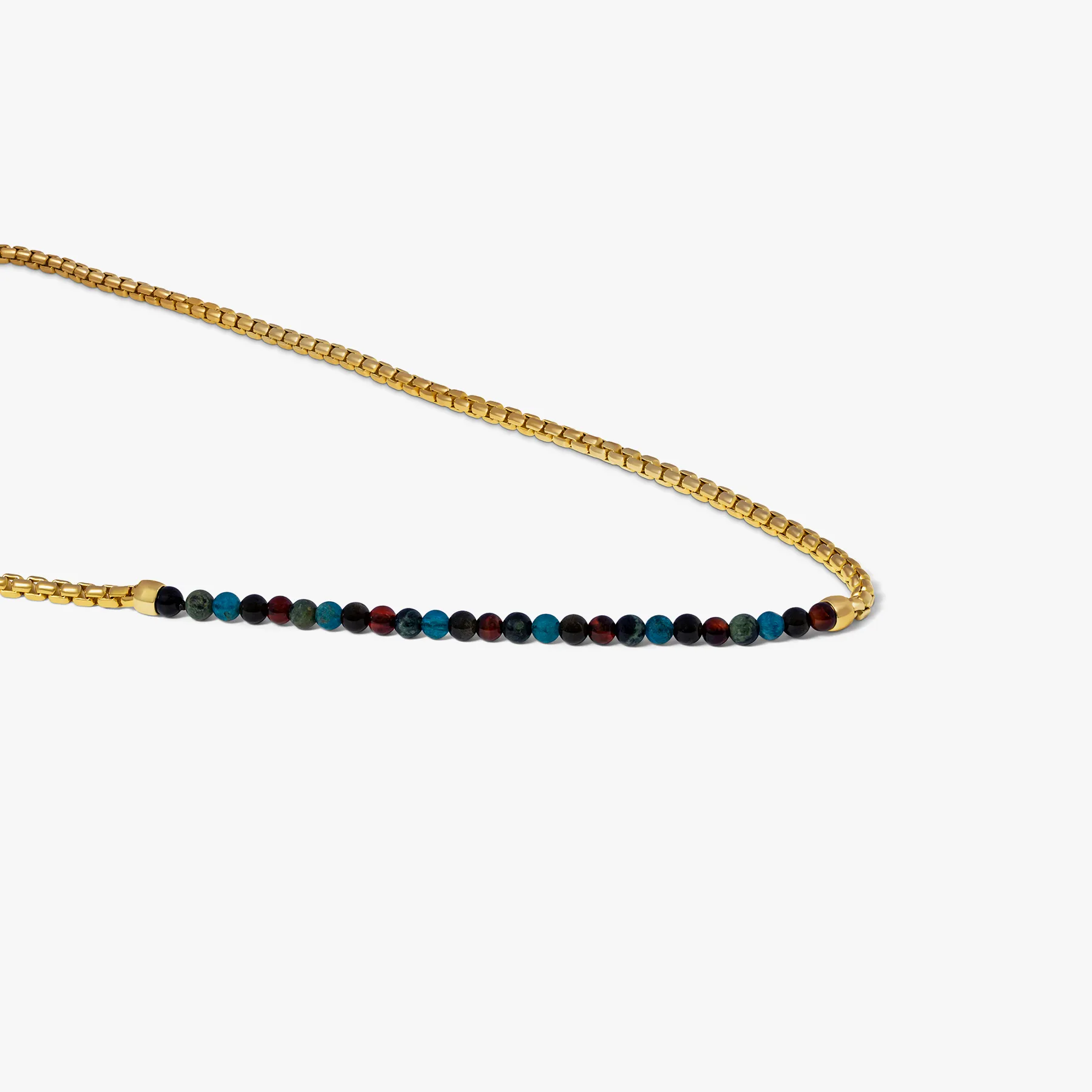 Sennit Catena Beaded Necklace In Yellow Gold Plated