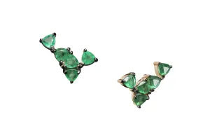 Shark tooth emerald studs