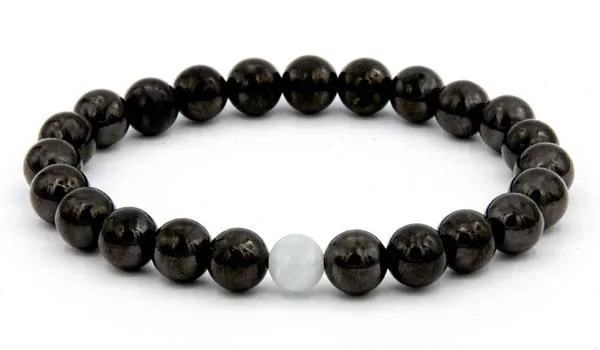 Shungite & Jadeite Gloss Natural Gemstone Bracelet