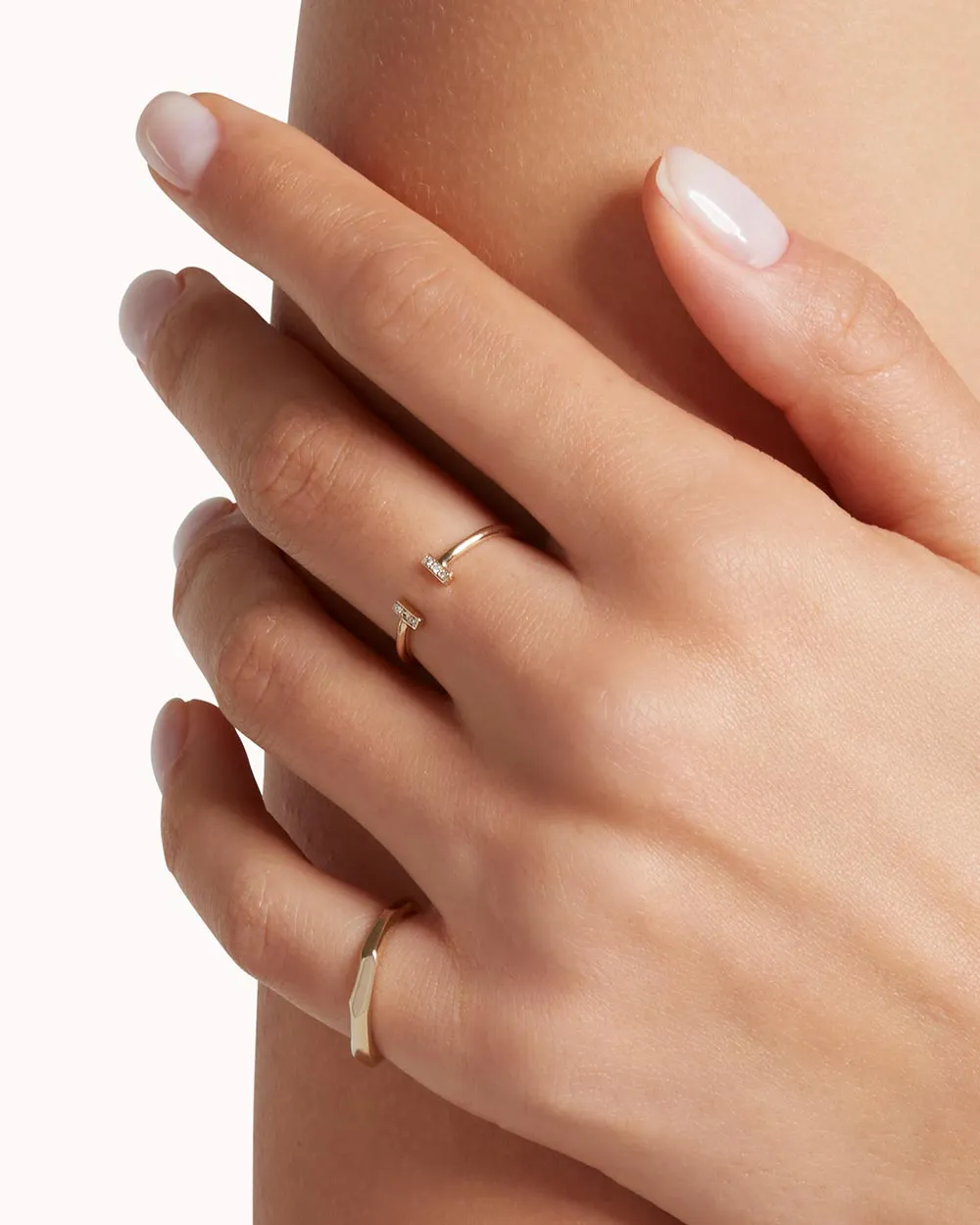 Solid Gold Faceted Ring