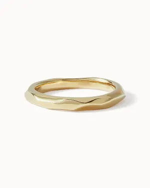 Solid Gold Faceted Ring