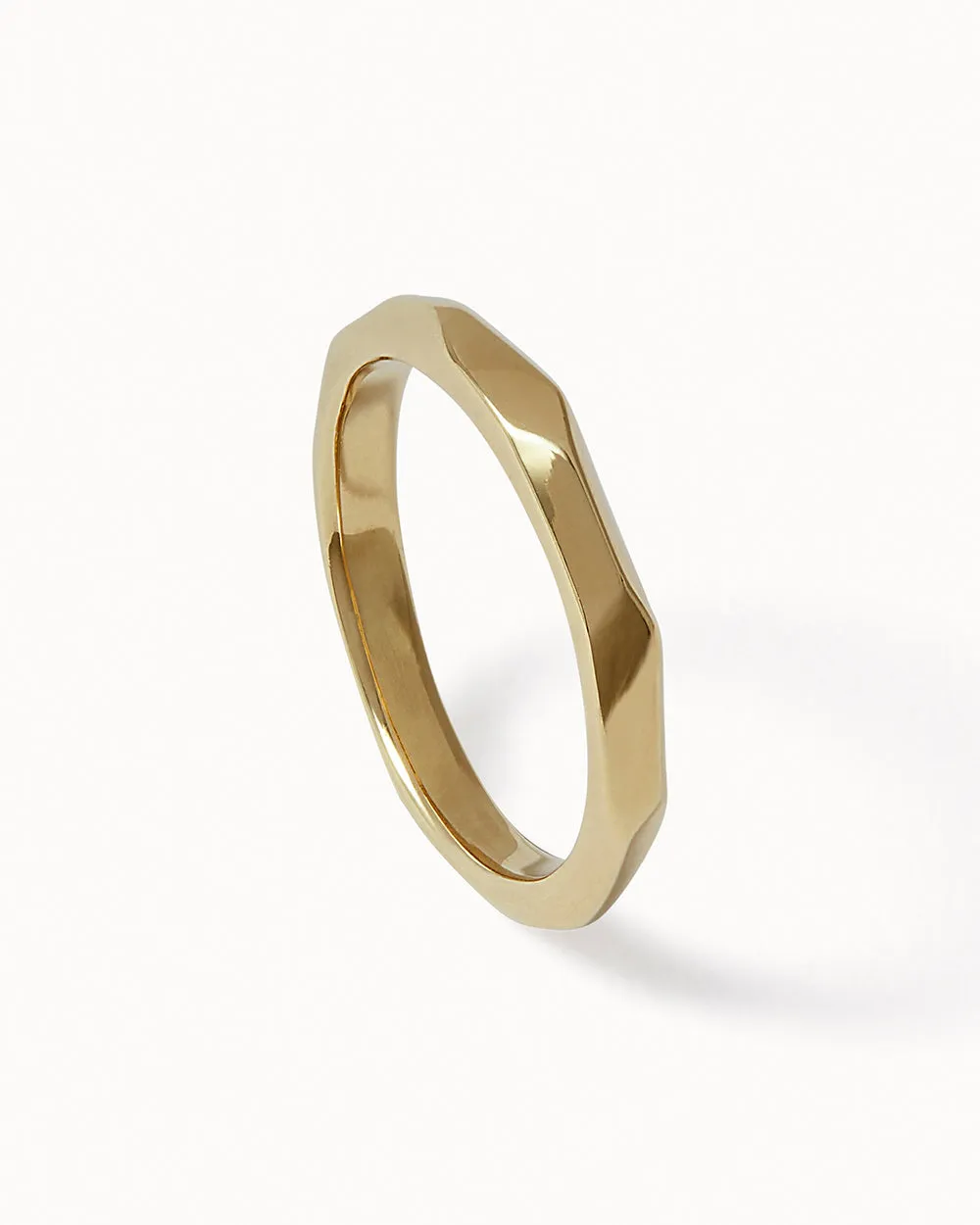 Solid Gold Faceted Ring